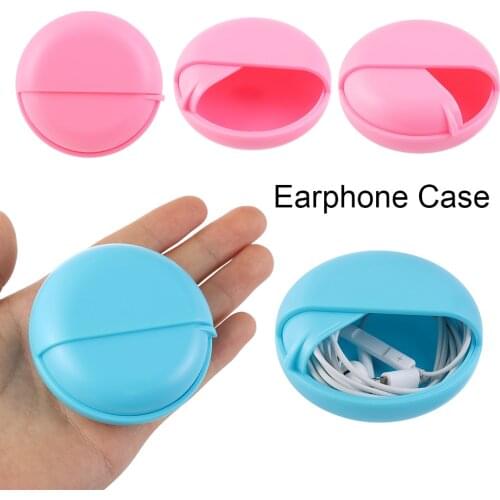 1PC Multi-function ABS Round Earphone Case Wire Cable Organizer Rotating Storage Jewelry Protective Data Line Box Carry Pouch