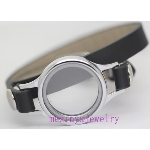 10pcs 30mm plain magnet Floating charm memory living glass locket black bracelet ,charms not included