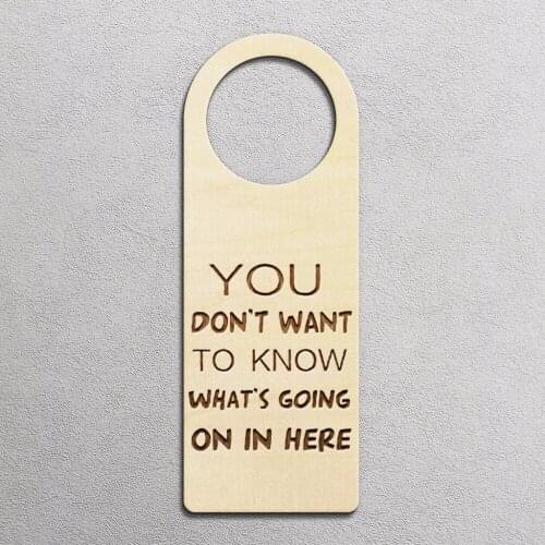 2pcs Wooden You Don't Want To Know Whats Going On In Here Door Hanger Hotel Sign Room Door Decoration