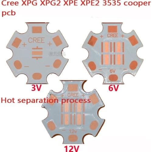 20mm Cooper PCB Cree XPG XPG2 XPE XPE2 XML XML2 led PCB 20mm x 1.6mm Direct Thermal Path Copper Star