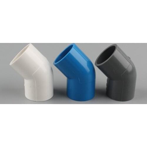 3pcs Inner Diameter 25mm Plastic Elbow Fittings 45 Degree PVC Water Supply Pipe Elbow Connector Connect 3/4'' PVC Pipe Connector