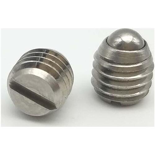 3pcs M8 M10 bead positioning screws slotted ball plunger screw one word spring steel ball grup bolt stainless steel 8mm-12mm