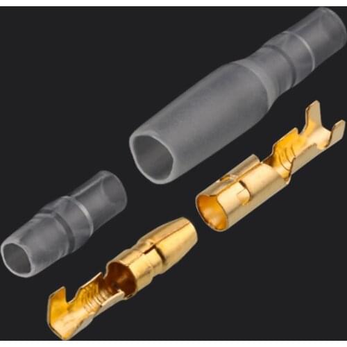 4.0 bullet terminal car electrical wire connector diameter 4mm pin set 200pcs Female Male Case Cold press terminal