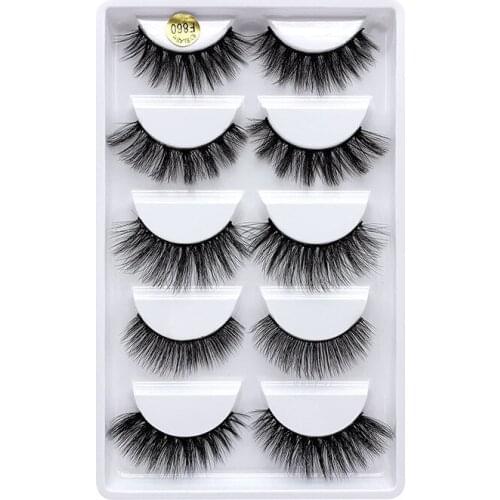 5 pairs of natural soft imitation mink eyelashes