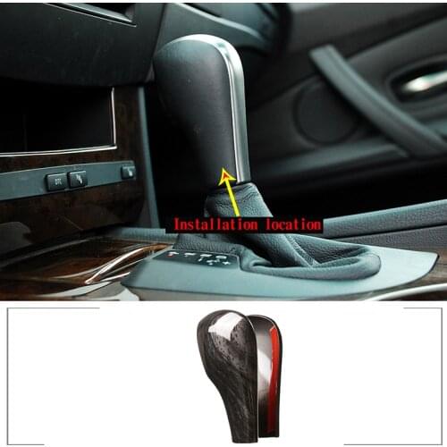 Manual Gear Head Shift Knob Cap Cover For BMW 5 Series 04-07 ABS Carbon Fiber Gear Shift Head Cover Trim Car Accessories 1 Pcs