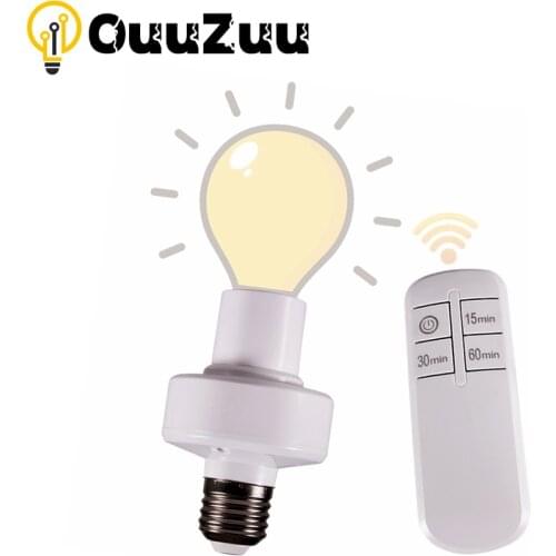 OuuZuu E27 lamp Holder Wireless Remote Control With 15min 30min 60min Remote Timer Switch Socket For LED lamp Bulb 110V/220V