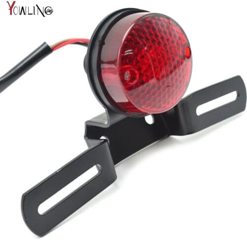 Motorcycle Assembly Round Tail Light For Kawasaki honda yamaha Suzuki benlli Chopper Rear license Brake Tail lights Lamps