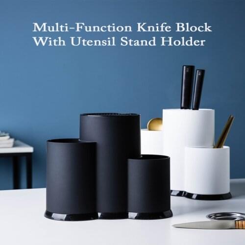 Multi-Function Utensil Holder Knife Block Spoon Fork Drainer Storage Box PP Flatware Kitchen Cooking Tool Organizer Rack