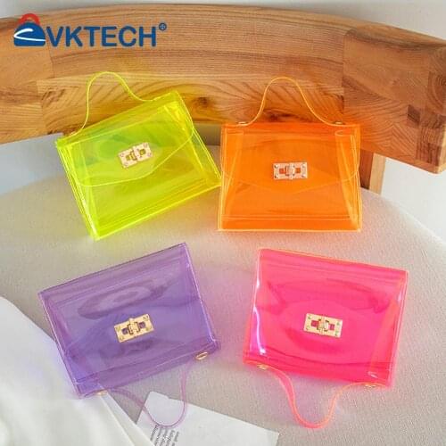 Fashion Women Beach Vacation Clear Messenger Bag Ladies Chain Mini Flap Underarm All-match Fashion High Street Shopping Handbags