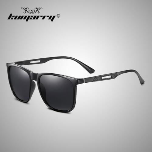KUMARRY TR90 Vintage Polarized Sunglasses Men Square High Quality Luxury Drivers Sun Glasses Mens Shades oculos UV400 KTM002