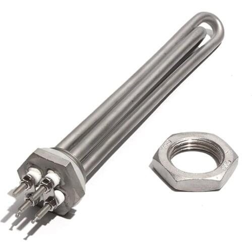1 Inch BSP/DN25 Boiler Steam Water Heater Element with Nut/Thread 304SUS Heating Tube 110V/240V/380V 1.5KW/2.5KW/3.6KW/4.5KW