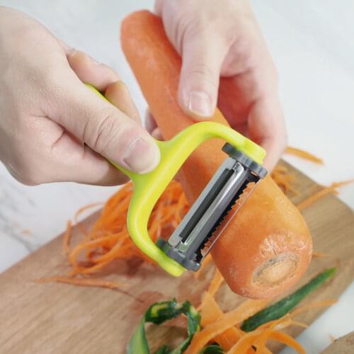 1Pcs 3 in 1 Julienne Vegetable Peeler - Citrus Fruit Peeler for Orange Lemon Cocktails - Carrot and Potato Peeler