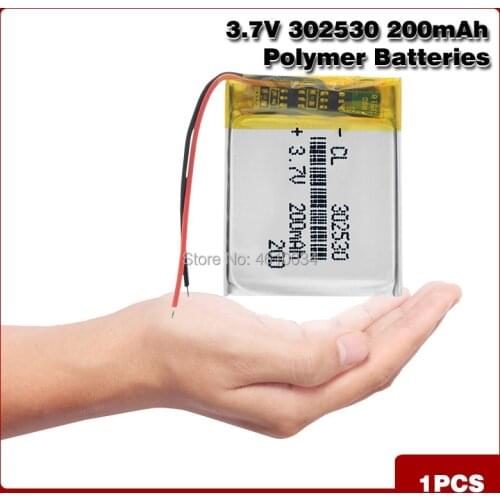 Rechargeable 302530 Lithium 3.7V 200mAh Li-Po Battery Polymer Li-Po li ion Bateria Lipo Batteries For MP3 MP4 DVD PDA MID Camera