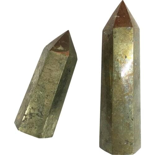 1pcs Natural Polished Mineral Crystal Pyrite Tower Chalcopyrite Point Wand Healing For Decoration