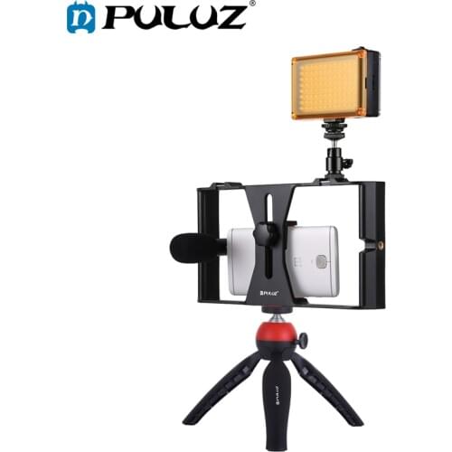 PULUZ Smartphone Video Rig Kits Filmmaking Recording Handle Stabilizer Bracket For iPhone X 7 8 Plus 4 in 1 Rig Kits