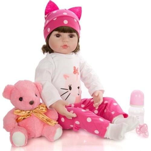 Cute 60cm Silicone Reborn Babies Doll Toys Like Real Princess Alive Bebe reborn toddler Dressup doll for girls gift