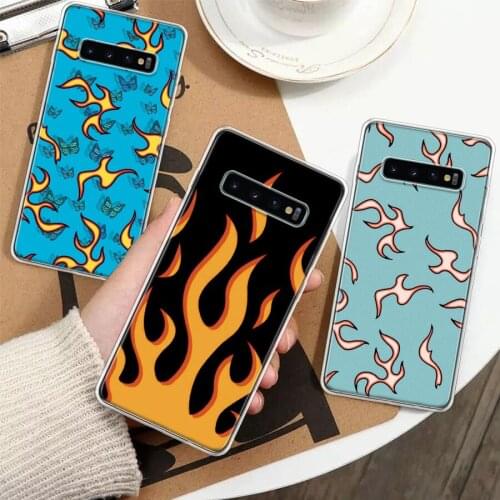 Blue Red Flame Fire Silicon Phone Case For Samsung Galaxy A51 A71 A70 A50 A40 A30 A20E A10S A01 A21 A6 A7 A8 A9 Plus + Cover