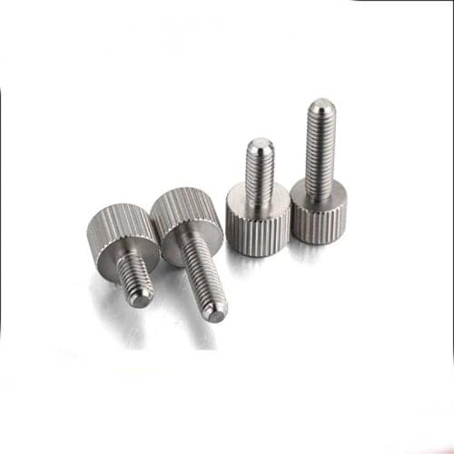 SS 303 M3 M4 25 30mm knurled screw straight knurled flat Large head no step Thumb Screw,Plain Finish Handle adjustment toolless