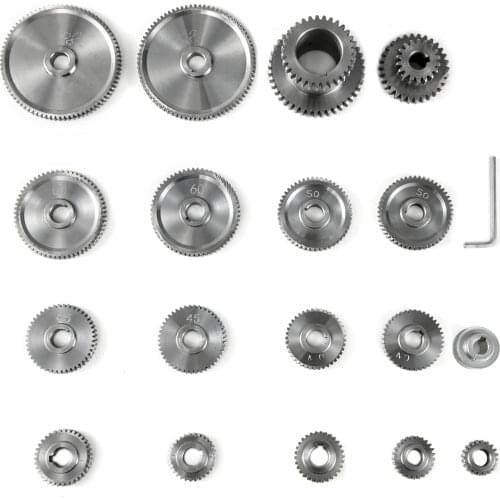 VEVOR 17PCS 18PCS 27PCS Metal Micro Lathe Gear Set for CJ0618 Household Small Lathes and Milling Machines Right Hand Direction