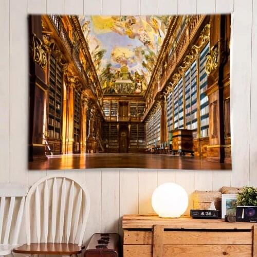 Spectacular Overall Bookcase Tapestry Hanging Flower Psychedelic Tapestry Wall Hanging Decor Halloween Deco