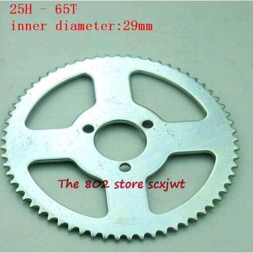 High quality 25H 65T Tooth 29mm 2 Stroke Mini ATV Rear Chain gear Sprocket plate For 47cc 49cc Pocket Bike Quad 4Wheeler Scooter