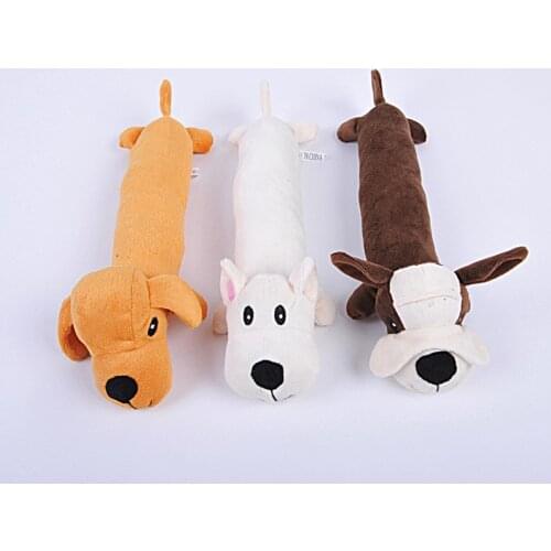 Pet Chew Toy Cute Dogs Shape Pet Dog Cat Biting Chew Bite Funny Plush Sound Squeak Pets Supplies Dog Chew Toy