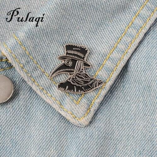 Plague Doctor Enamel Lapel Pins Wash Your Hands Brooches Punk Badges For Backpack Fashion Pins Gifts for Friends Jewelry Custom