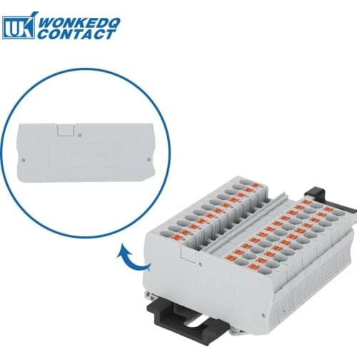 1Pc D-PT4-TW End Plate For PT4-TW Electrical Connector Plastic Barrier Din Rail Terminal Block Accessories End Cover D-PT 4-TW