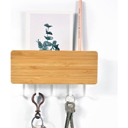 1Pc Wall-hung Type Wooden Decorative Wall Shelf Sundries Storage Box Prateleira Hanger Organizer Key Rack Wood Wall Shelf