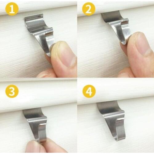10Pcs No Punching Hooks Vinyl Siding Clip Storage Hanging Hook Stainless Steel Hooks Heavy Duty Kitchen Bathroom Tool 10Pcs/set