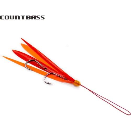 COUNTBASS 10pcs Slider Kabura Jigging Madai Assist Hooks Tai Rubbers Silicone Skirts for Bottom Snapper Fishing Lures