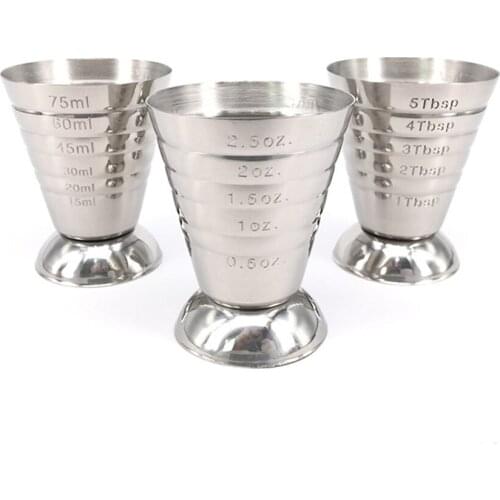 12 Pcs Stainless Steel Measure Cup Cocktail Jigger Drink Mixer 2.5oz 5Tbsp 75ml for Liquid or Dry Mini Espresso Shot Glass X2
