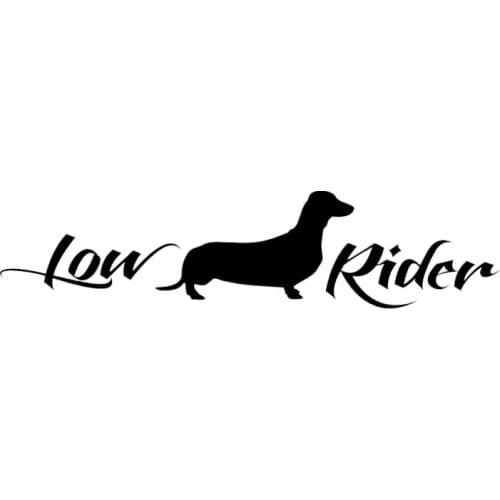 12CM*2.8CM Vinyl Sticker LOWRIDER Wiener Dog Funny Car Decal Laptop Suitcase Helmet Skateboard Sticker