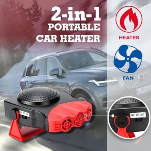2 In 1 Auto Car Portable Heater And Fan Heating Cooling Fan With Swing-Out Handle Windscreen Window Demister Defroster 12V 150W
