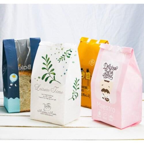 2019 New 1000pcs Baking bags Toast bread bags, window opening, greaseproof kraft paper food bags