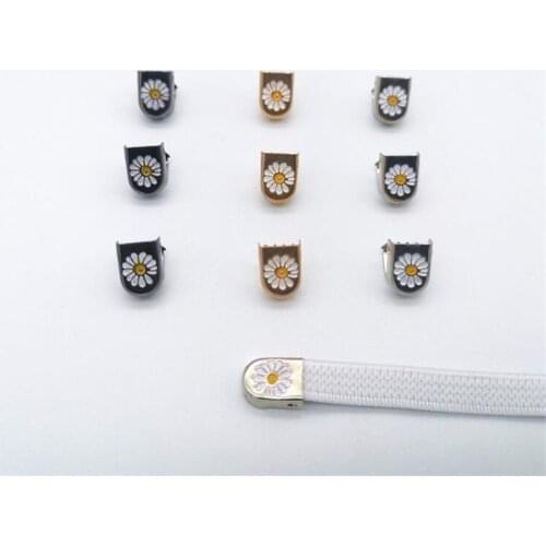 4pcs /set Daisy Metal Shoelaces Tips Head No Tie Shoelaces Metal Lace Lock DIY Sneaker Kits Silver Gold Black Metal Lace Buckle