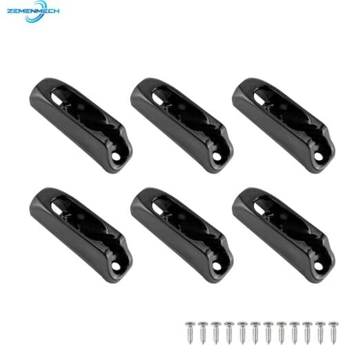 6PCS Black Nylon Jam Cleat SelfLock Rope Cord Tensioner Runner For Outdoor Safety Canoeing Kayak Surfing Boat Accessories Marine