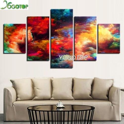 Diy Diamond Painting Abstract Colored Cloud 5D Full Drill Mosaic Diamant Embroidery Home decor 5 Pieces puzzle Art ML1350