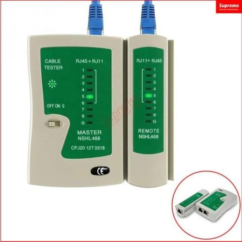Free Shipping Network Cable Tester RJ45 RJ11 RJ12 CAT5 UTP LAN Cable Tester Detector Remote Test Tools Networking High Quality