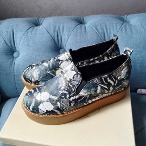 Big Size 40 41 42 New 2020 Autumn Women Printing High Heel Platform Casual Shoes Lady Breathable Thick Bottom PUMPS DD8-9