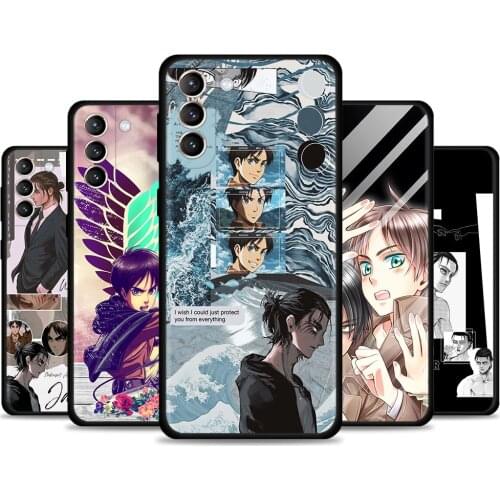 Mobilephone Coque For Samsung S10 Plus S9 S10e S10lite Fundas Attack On Titan Eren Jaeger Manga Case for Galaxy S21 ultra S20 FE