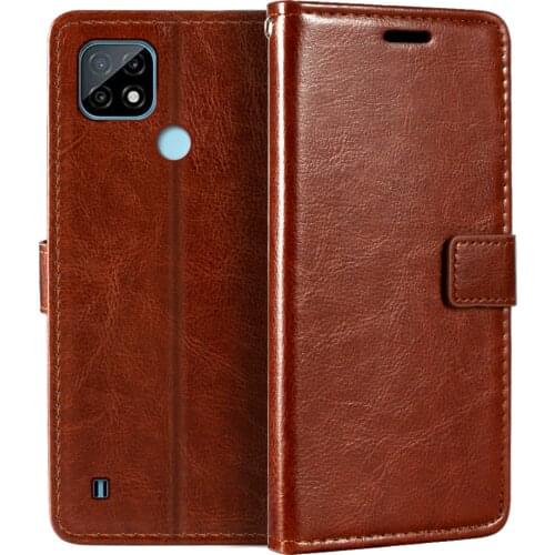 Case For OPPO Realme C21 Wallet Premium PU Leather Magnetic Flip Case Cover With Card Holder And Kickstand For OPPO Realme C21