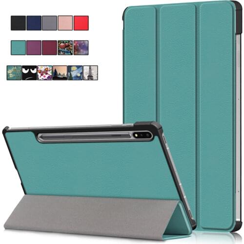 Case For Samsung Tab S7 Plus 12 4 inch Trifold Protective Skin PU Leather Tablet Funda For Galaxy Tab S7 Plus Case SM T970 T975
