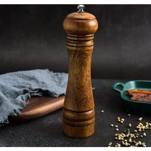 Wooden Pepper Seasoning Mills Grinder Cermic Grinding Core Handheld Kitchen Tools BBQ Accessories
