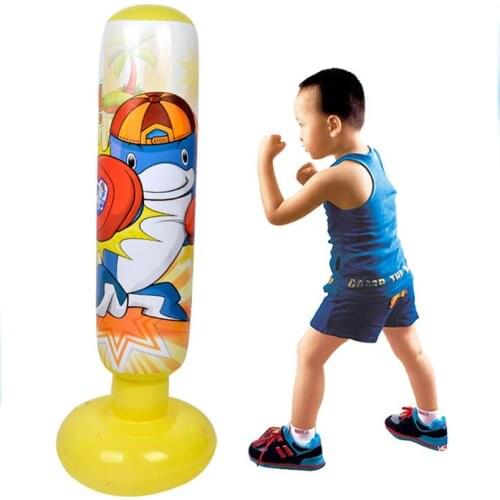 Unisex Children Tumbler Punching Bag Inflatable Kids Sandbag Home Gym Fitness Boxing Fight Training Equipment Stress Relief Toy