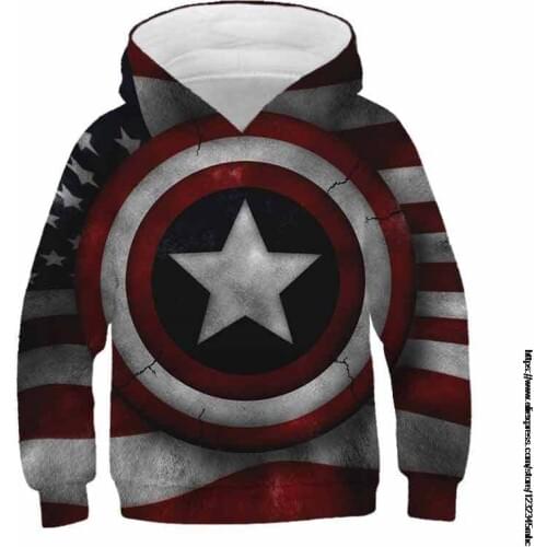 Disney Superhero Avengers Autumn and winter childrens hoodies trendy fashion boys and girls hoodies warm sweaters girl clothing