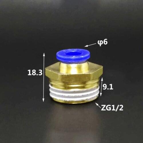 DN15 G 1/2" BSP Male x Fit Tube OD 6mm Brass Pneumatic Air Hose Quick Connector Push In Coupler Water Gas Oil