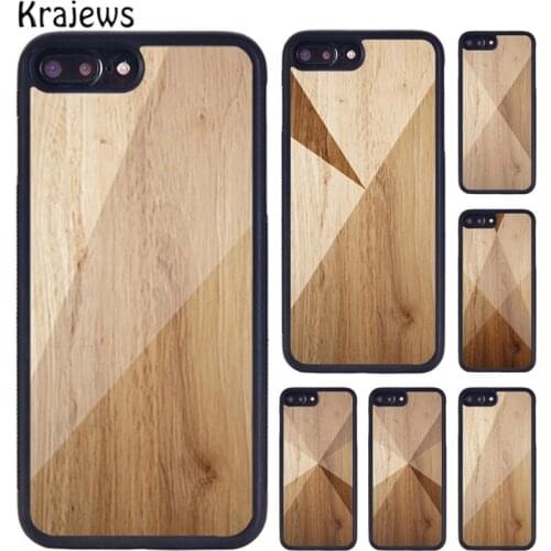 Krajews GEOMETRIC WOOD COLLECTION Phone Case For iPhone X XR XS 11 12 Pro MAX 5 6 6S 7 8 Plus Samsung Galaxy S7edge S8 S9 S10