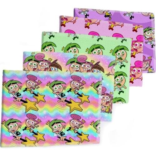 50*145CM Cartoon Fairly OddParents Character Fabric Printed Polyester Cotton Twill Fabric Patchwor Printed
