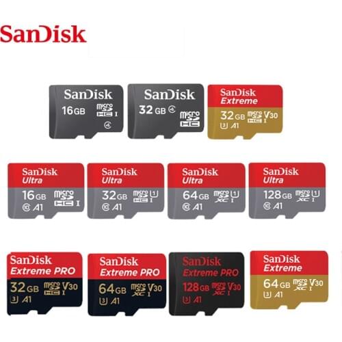 Original Sandisk Micro SD 16GB 32GB 64GB 128GB 200GB 256GB MicroSDHC/SDXC UHS-I Ultra C10 TF card C4 16G 32G Cartao de Memoria